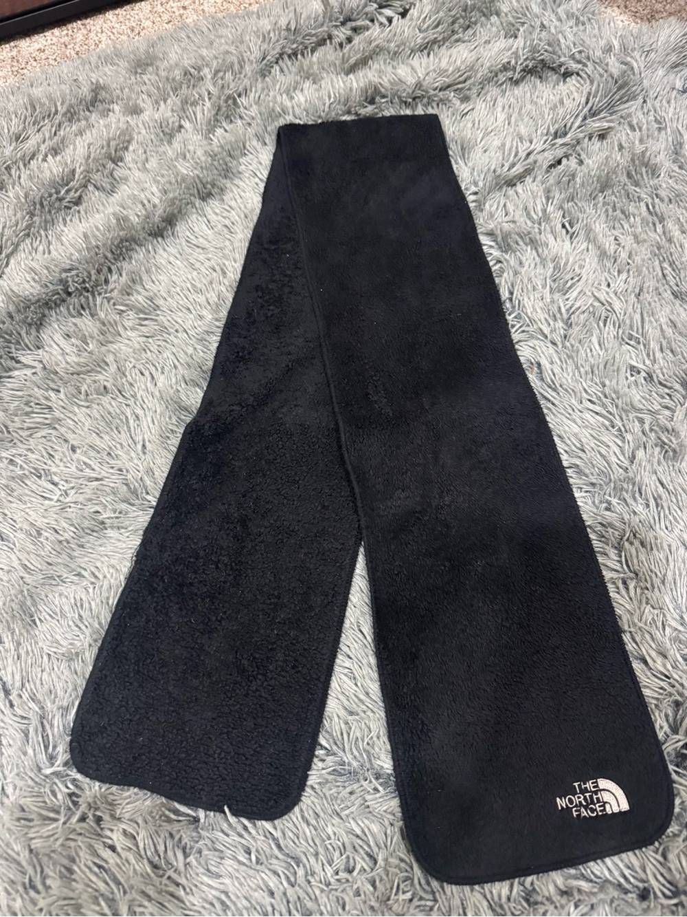 The North Face Black Fleece Scarf Embroidered Logo Unisex Winter